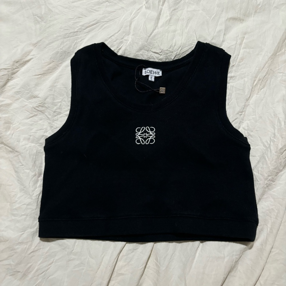 LOEWE Cropped Anagram Tank Top in Cotton